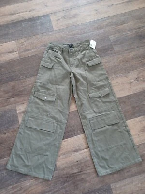 Pantalones cargo de pierna ancha Forever 21 para mujer verde talla M Foto 1 de 4