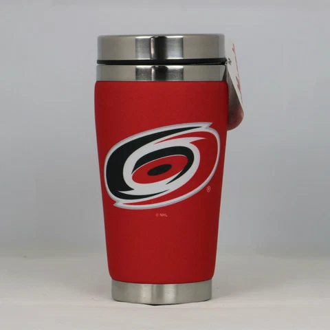 Carolina Hurricanes Mugzie NHL Hockey Team Logo 16oz Travel Tumbler Coffee Mug Cover