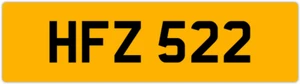 HFZ 522 H 3x3 DATELESS PRIVATE NUMBER PLATE HAN HANNAH HAZEL HARRY HARVE HOL HAZ - Picture 1 of 1