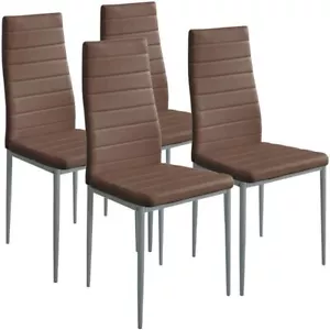 Set 4 Sedie Moderne sala Pranzo Salotto Cucina Seduta Imbottita Ecopelle Moro - Foto 1 di 4
