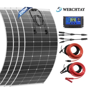 100W 200W 400W Flexible Solar Panel Kit 12V for Caravan RV Boat Camper Van Shed - Picture 1 of 23