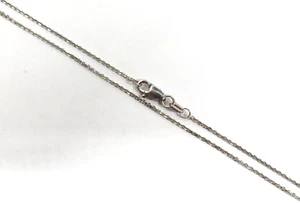 🔥💞L@@K Sparkly Real 14K White Gold Cable CHAIN NECKLACE 20.25" women teens - Picture 1 of 13