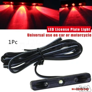 3 LED Tail Rear License Plate Light Indicator Lamp Red Fit Motorcycle Universal - Picture 1 of 8