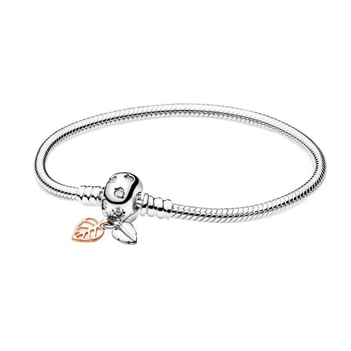 VALENTINO s925 Bracciale Argento Moda Serpente Catena Braccialetto per Argento Europeo Charms Perline