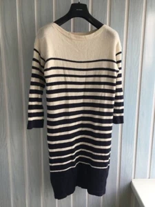 Jean Paul Gaultier & Lindex Women Striped Cotton Navy Viscose Dress Size XS - Picture 1 of 24