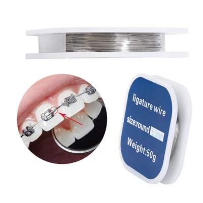 1 Roll/50g Dental Orthodontic Arch Wire Ligature Wire Round Wire 0.2/0.25/0.3mm - Image 1 of 4