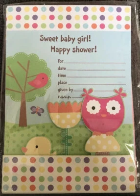 Hallmark SWEET BABY GIRL Shower Invitations 10 Count New - Image 1 of 2
