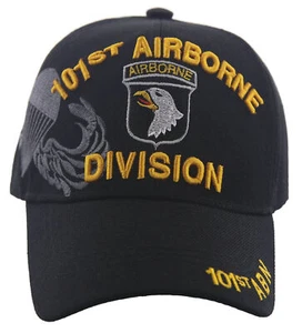 NEW! US ARMY 101ST ABN AIRBORNE DIVISION EAGLES CAP HAT BLACK - Picture 1 of 4