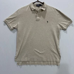 Polo Ralph Lauren Shirt Adult Men Sz M Medium Tan Beige Golf Preppy - Picture 1 of 6