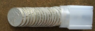 ORIGINAL ROLL 1943-S WALKING LIBERTY SILVER  HALVES.. CH/GEM BU - Image 1 of 3