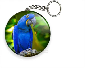 LLAVERO LORO GUACAMAYO AZUL TROPICAL JACINTO ANILLO PÁJARO AMANTE IDEA REGALO - Imagen 1 de 1