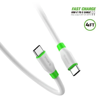 4FT USB-C to USB-C Cable Male Type-C Cable Cord Fast Charger Charging Data Sync - Image 1 of 4