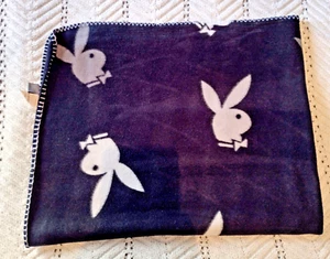 Playboy Bunny Fleece Throw Blanket Black & White Playmate Bunnies 46”x 58” Decor - Bild 1 von 5