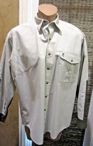 BROWNING Hunting Shirt XL Khaki LS Snap Button Shooting Outdoor Pad 53" Chest - Picture 1 of 13