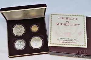 1995 US Olympic Coins of the Atlanta Centennial Games 4-coin UNC Set COA 21778 - Picture 1 of 11