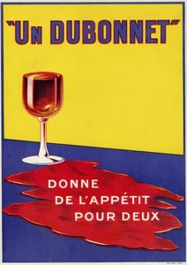 "DUBONNET" Affiche d'intérieur originale litho entoilée fin années 20 29x40cm - Picture 1 of 1