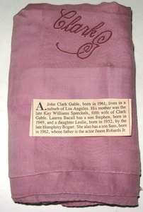 CLARK GABLE PERSONAL MONOGRAMMED Personal hanky VERY RARE - Picture 1 of 9