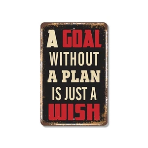 A Goal Without A Plan Is Just A Wish Vintage Style Sign Write It Map It Do It - Picture 1 of 26