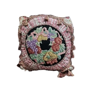 Vintage Needlepoint Uphostry Handmade Pillow 16 X 16 Square - Picture 1 of 2