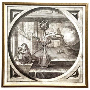 1640s Adriaen Pietersz Van de Venne Tulip Etching on Paper - Foto 1 di 4