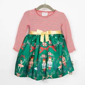 Vestido Cascanueces Navidad Iris & Ivy Lazo Dorado Traje de Vacaciones 18M Nordstrom - Imagen 1 de 9