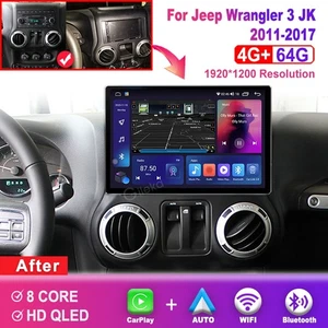 12.5 inch Screen Android Car Radio For Jeep Wrangler 3 JK 2011-2017 Head Unit - Picture 1 of 7