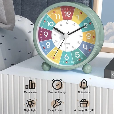 Kids Friendly Alarm Clock Bedside Cute Learning Time Tool Perfect For Bedroom - Image 1 of 4