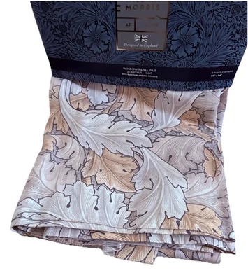NEW William Morris at Home Window Curtains Panels Set Pair Acanthus 50" X 84” - Image 1 of 4