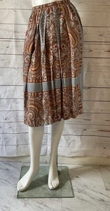 VTG 60s Circle Skirt Pasiley & Cotton Full Circle Skirt Pockets XS - Picture 1 of 8