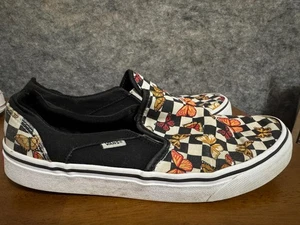 Vans Chaussures Femmes 10 Asher Papillon Checker Baskets à enfiler Noir Multicolore - Photo 1/8