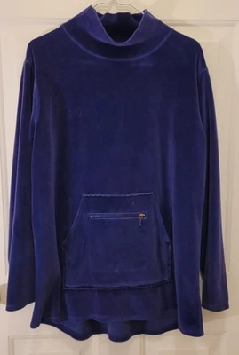 Adrienne Vittadini Púrpura Terciopelo Chándal Bolsillo de Mano Cremallera Bolsillo XL Foto 1 de 4