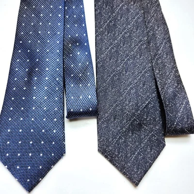 Daniel Hechter Paris Necktie Lot of Two Blue Men's Silk Tie 100% Silk Tie - Image 1 of 4