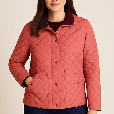 Lands End Quilted Corduroy Collar Barn Chore Coat Petite - Image 1 of 4