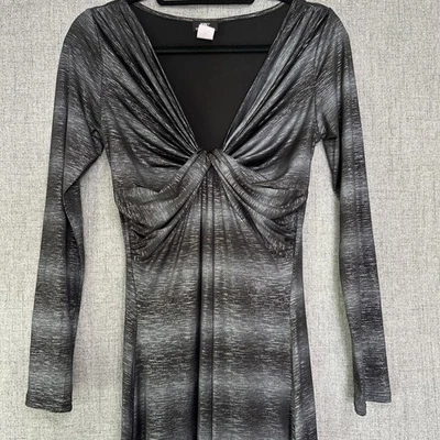 Va Va Voom Women's Sexy LS Maxi Dress Size L Black Silver Goth Whimsigoth Long - Image 1 of 4