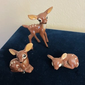 VTG Older Hagen Renaker BABY DEER TRIO Miniature Figurine Set of 3 - Picture 1 of 1