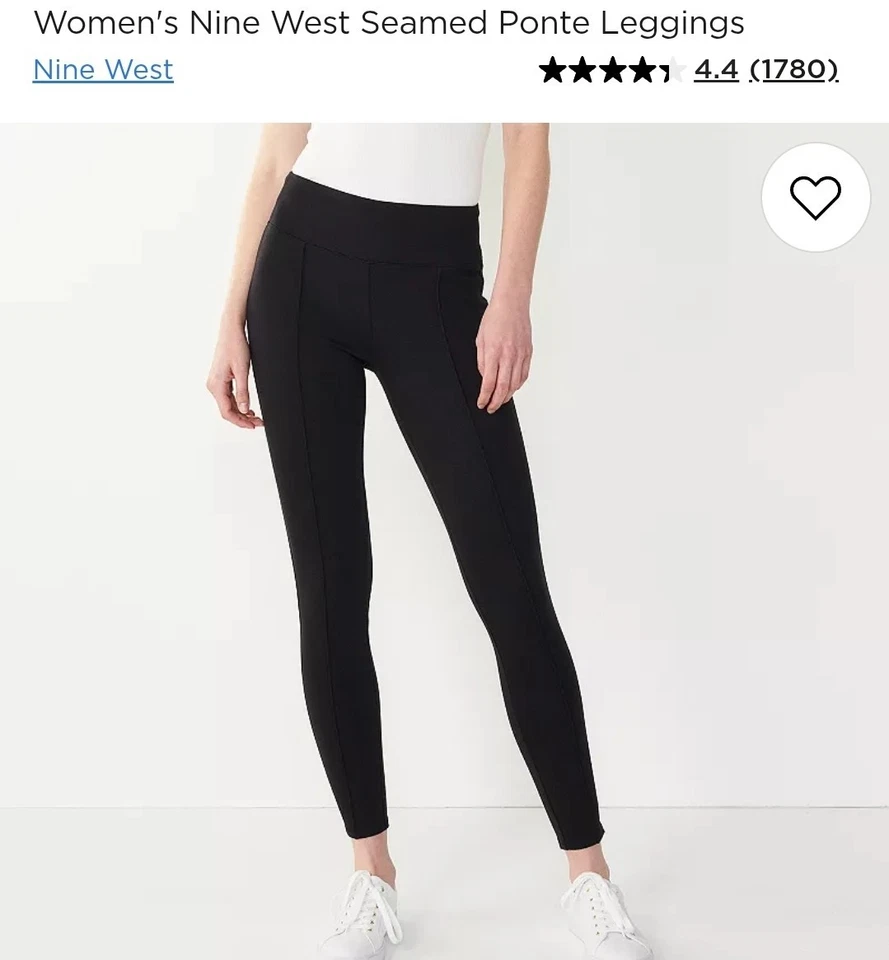 Nine West Ponte Leggings Black Size Medium Long 30" Inseam Tummy Control  - Image 1 of 2