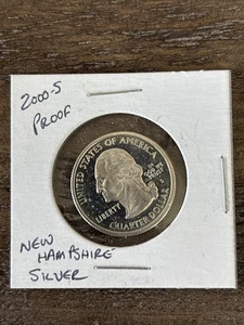 2000 S Proof Silver "New Hampshire" Washington Quarter - Imagen 1 de 11
