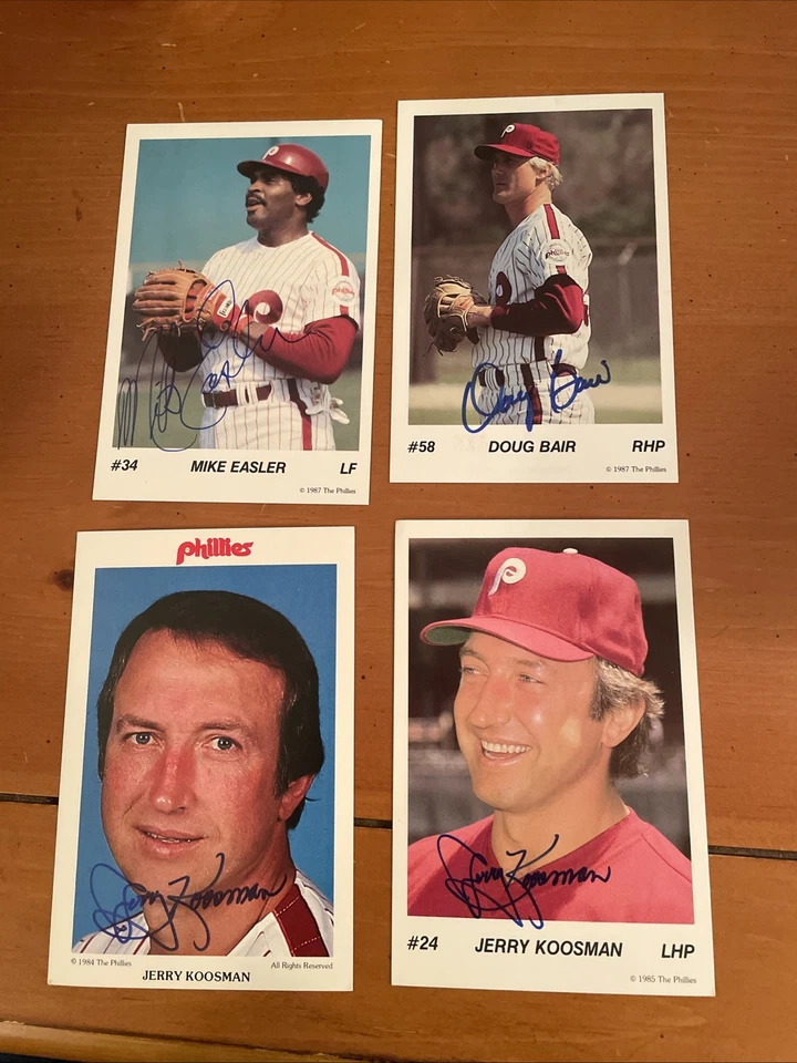 Philadelphia Phillies Autographed Tastycake Postcard Lot, Easler, Bair, Koosman - Image 1 of 1