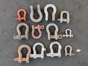 HUGE LOT SCREW PIN ANCHOR SHACKLES CLEVIS RIGGING OFF-ROAD TOWING CROSBY USA VTG - Picture 1 of 17