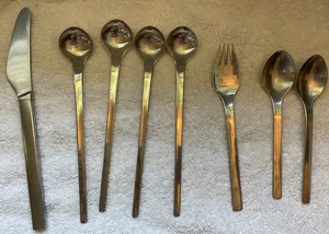 8 pieces Georg Jensen Tanaquil Tuja Stainless Denmark Flatware - Picture 1 of 6