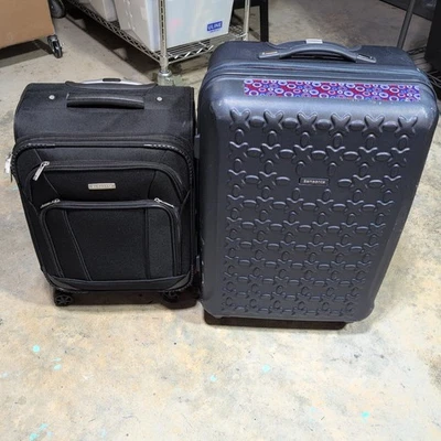 Samsonite Wheeled Suitcases Set Black Soft & Blue Hard Shell Luggage - Image 1 of 4