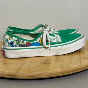 Vans Off The Wall Sesame Street US Kids Size 2 Green White Athletic Sneaker - Picture 1 of 8