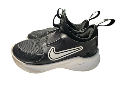 Nike Flex Runner 3 Niño Pequeño 10C Negro Blanco Sin Cordones Tenis Ligeros Foto 1 de 4