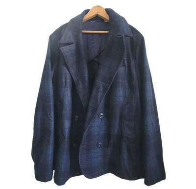 Chaqueta Robert Graham XL Lana Nylon Chaquetón Springville Ajuste a Medida Azul Marino Negra Foto 1 de 4