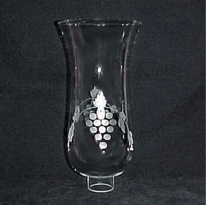 Hurricane Lamp Shade Glass Grape 1 5/8 X 10 Chandelier Wall Sconce Candle Holder - Picture 1 of 2