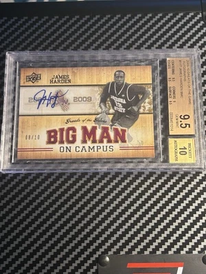 2009-10 UD Greats of the Game James Harden Big Man en el campus automático RC/10 BGS 9,5 Foto 1 de 2