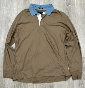 Abercrombie & Fitch Rugby Poloshirt Herren mittelbraun Oversized Langarm Polo - Bild 1 von 11