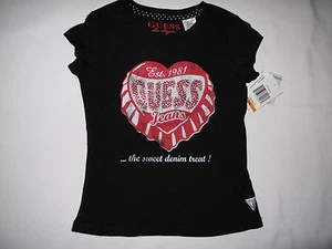 NWT GUESS T shirt GIRL size S 4 red - Picture 1 of 5