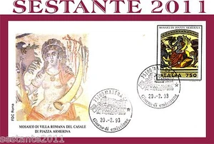 ITALIA FDC ROMA MOSAICO VILLA ROMANA DEL CASALE PIAZZA ARMERINA 1993  MATERA E67 - Picture 1 of 1
