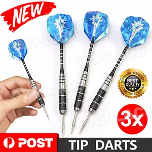3PCS/Set 24g Professional Stainless Steel Tip Darts Aluminum Barrel 163mm Blue - Picture 1 of 7